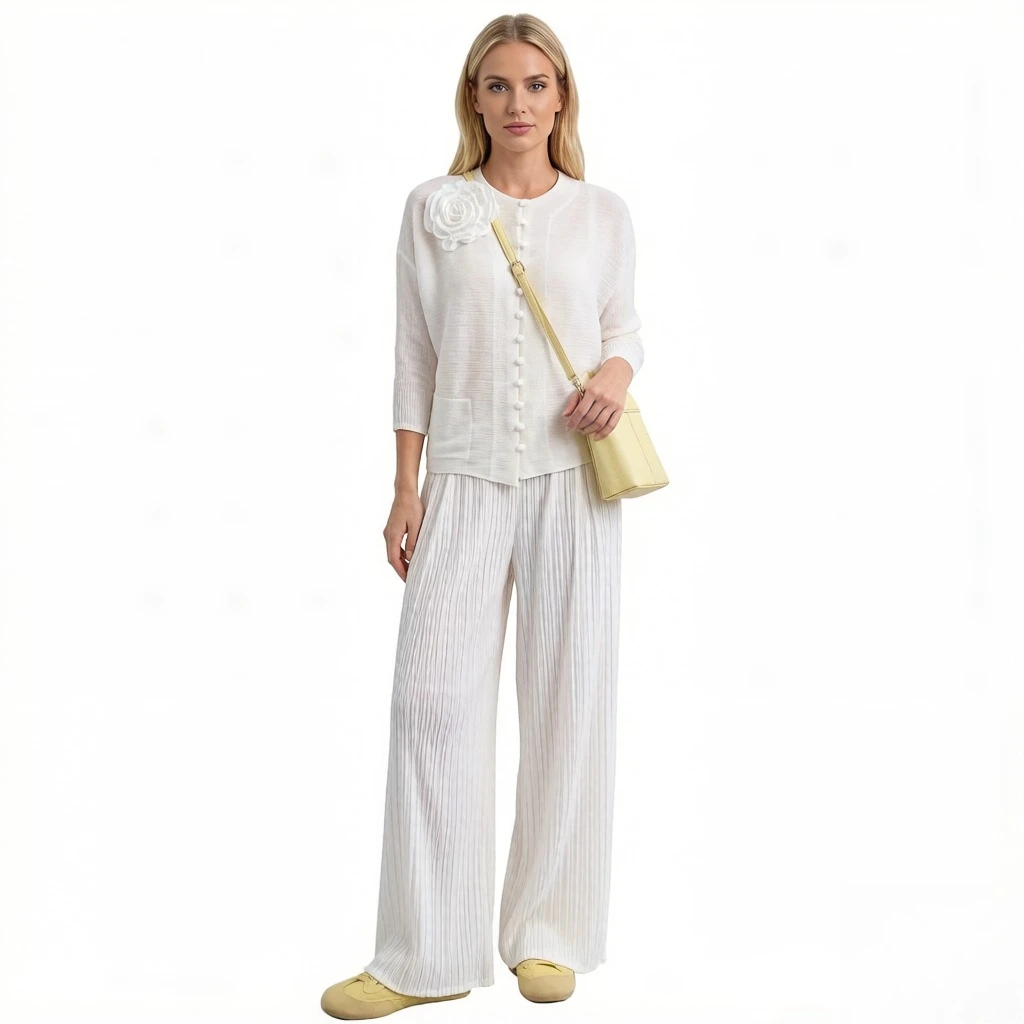 

Miyake Pleated New Spring Summer 2026 Lightweight Breathable Chinese Retro Comfortable Elegant Pleated Fashion Casual Suit