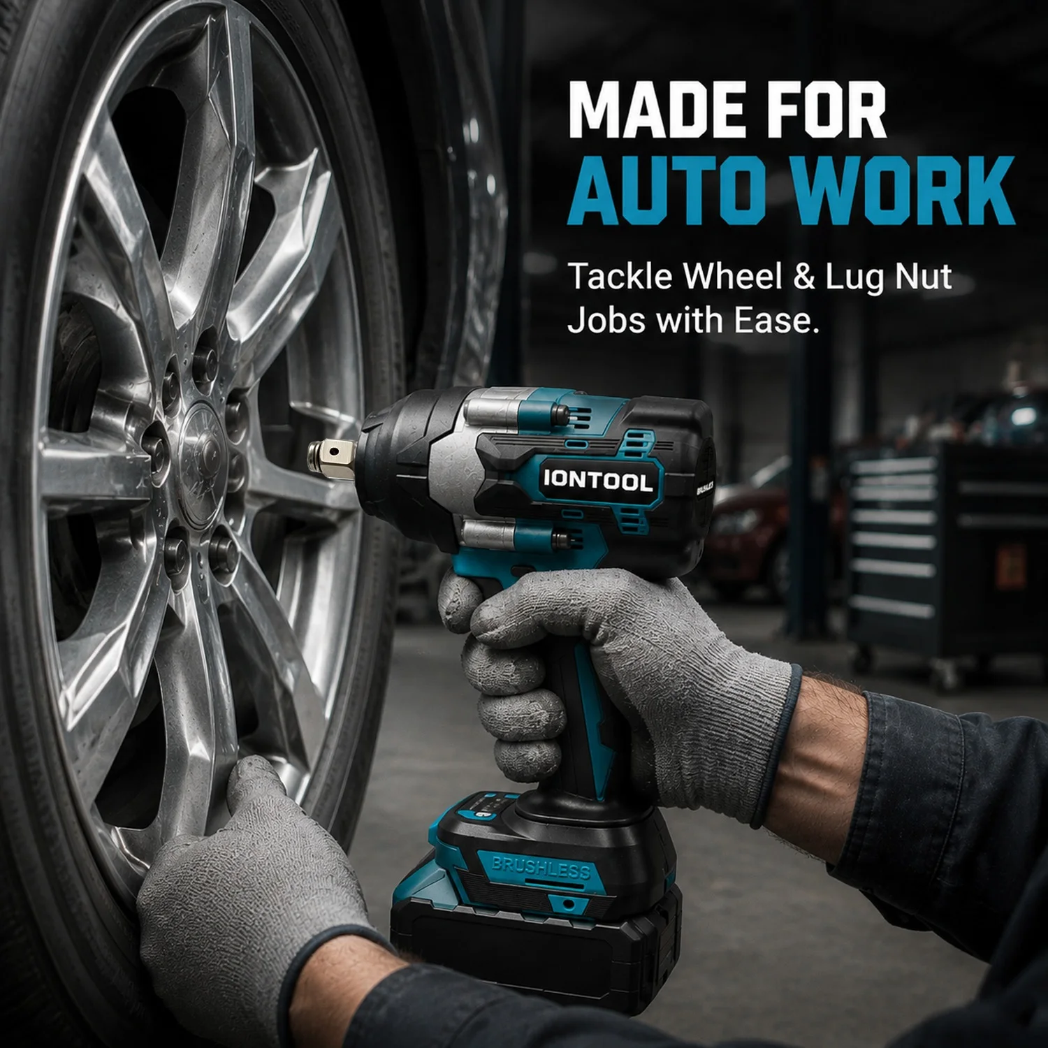 IONTOOL Durable DTW700 Cordless Impact Wrench 700N For Construction Nut Busting Heavy‑Duty Mechanical Assembly Power Tool