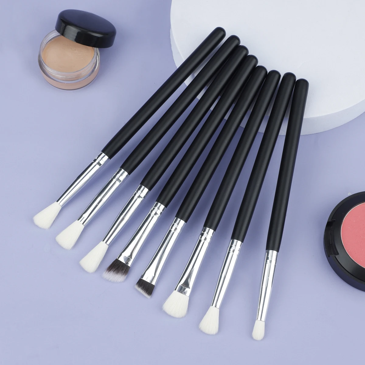 Professional 8pcs Classic Natural Eye Makeup Brushes Set Eyeshadow Eyebrow Blending Smokey Black Beauty Make up Brushes