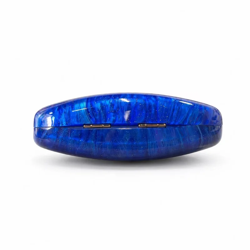 Acrylic Oval Clutch Evening Bag For Women, Hard Shell Chain Shoulder Purse, Minimalist Handbag For Wedding Party Banquet