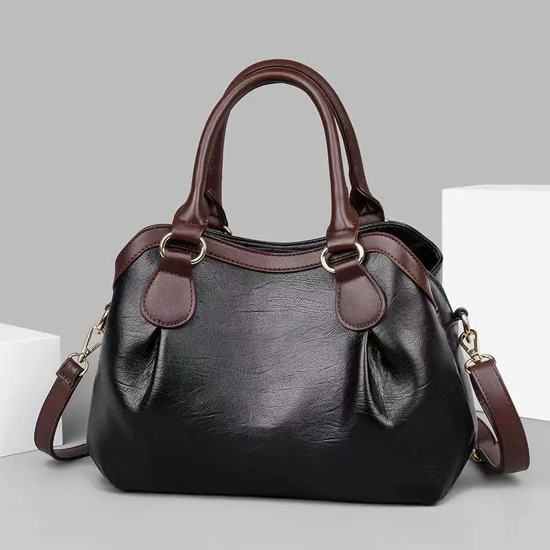 Multiple Pockets Large Capacity Ladies Hand Bags Luxury Soft Leather Handbags High Quality Women Bags Designer Shoulder Bag E12