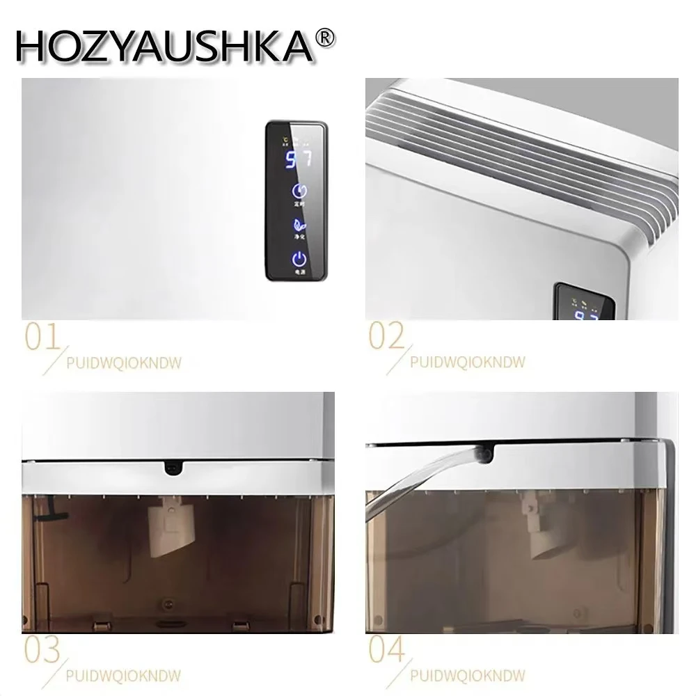Dehumidifier 90 W, HOZYAUSKA, water tank 2.2 L, effective drainage area 30, Automatic defrosting at low temperature