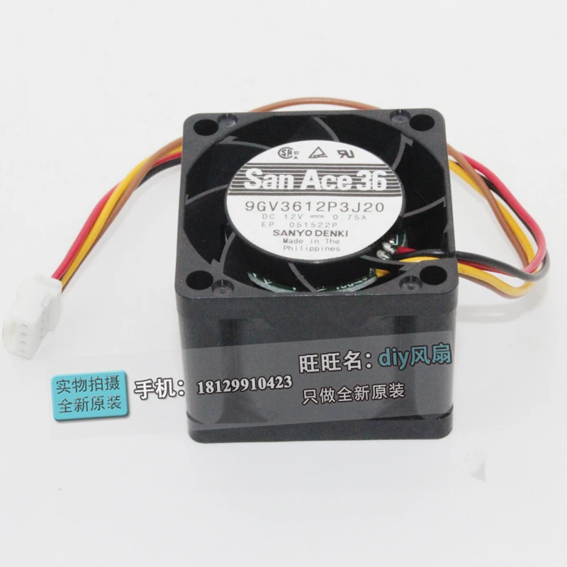 ใหม่ SANYO DENKI SAN ACE 9GV3612P3J20 3628 12V 0.75A 3.6 ซม.พัดลมระบายความร้อน