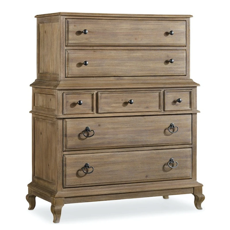 

American bedroom solid wood chest of drawers, multi-functional storage high chest of drawers, French retro wall