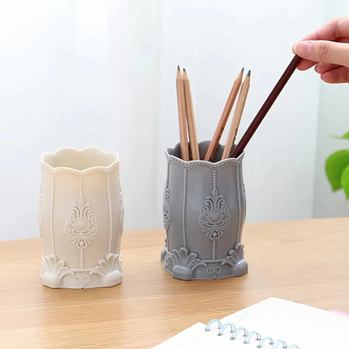 Creative Makeup Brush/Pen Holder Fashion Desktop Storage Box Office Desktop Storage Perfect Gifts for Students Women Home School view 6