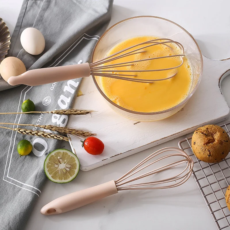 Manual Egg Beater Plastic Silicone Balloon Whisk Cream Mixer Stirring Mixing Whisking Balloon Coil Style Egg Tools