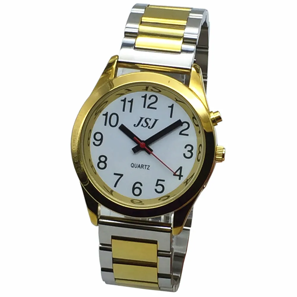 French Talking Watch with Alarm, Speaking Date and Time, White Dial TAF-70