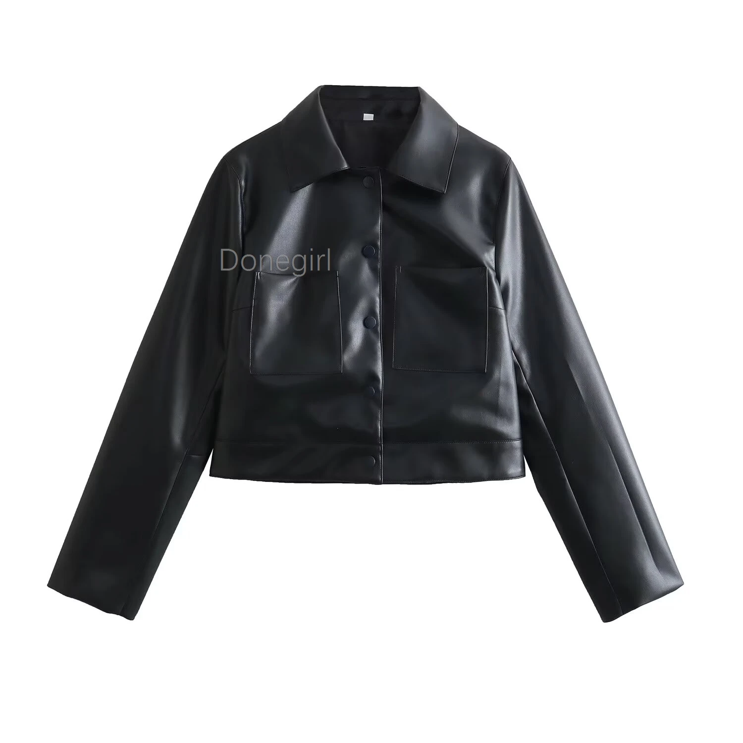 Leather Jackets For Women's Coat Black Leather Outwear Tops Solid Chaquetas Para Mujer Elegante 2024 Biker Short Jacket Women