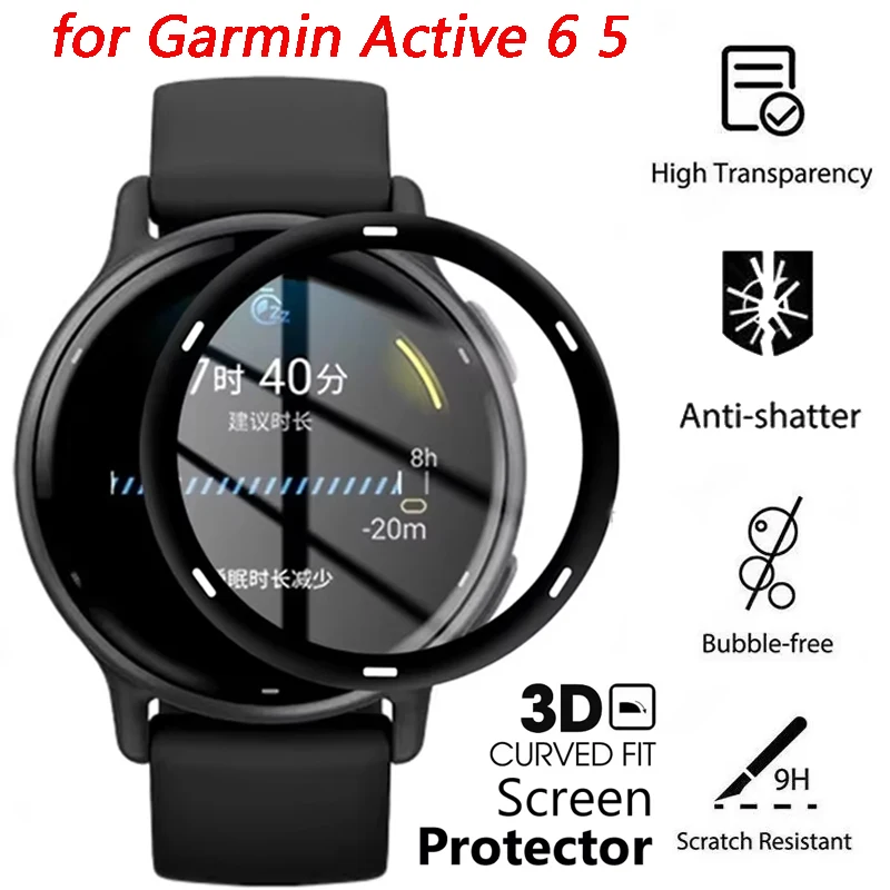 Screen Protector Film For Garmin Active 6 5 Smart Watch Full Coverage Watch Cover Not Glass For Garmin Vivoactive5 Vivoactive 6