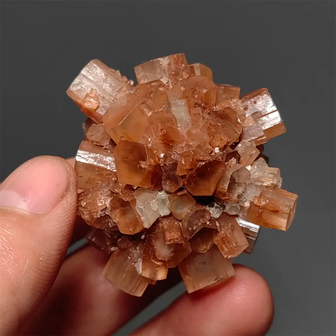 Natural Rare Orange Aragonite Quartz Mineral Crystal Nepheline Cluster Shape Rough Stone Specimen