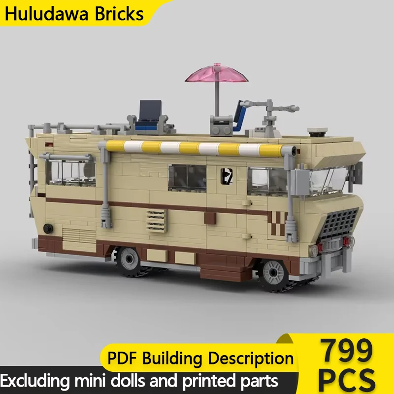 Modelo de película Popular, ladrillos de construcción MOC, vehículo de acampada tranquilo, tecnología Modular, regalos, vacaciones, montar, juguetes para niños, traje