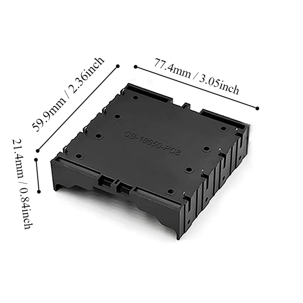 1 Pc 18650 Black Plastic Battery Case 1/2/3/4 Slots DIY Lithium Battery Case/18650 Battery Holder