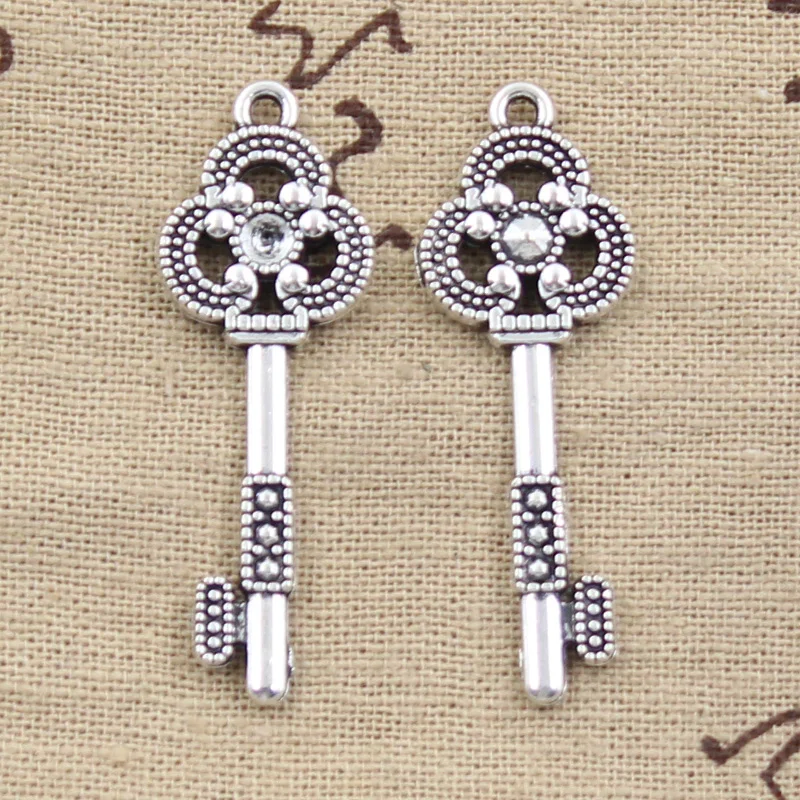 

12pcs Charms Skeleton Treasure Key 46x18mm Antique Silver Color Pendants DIY Crafts Making Findings Handmade Tibetan Jewelry