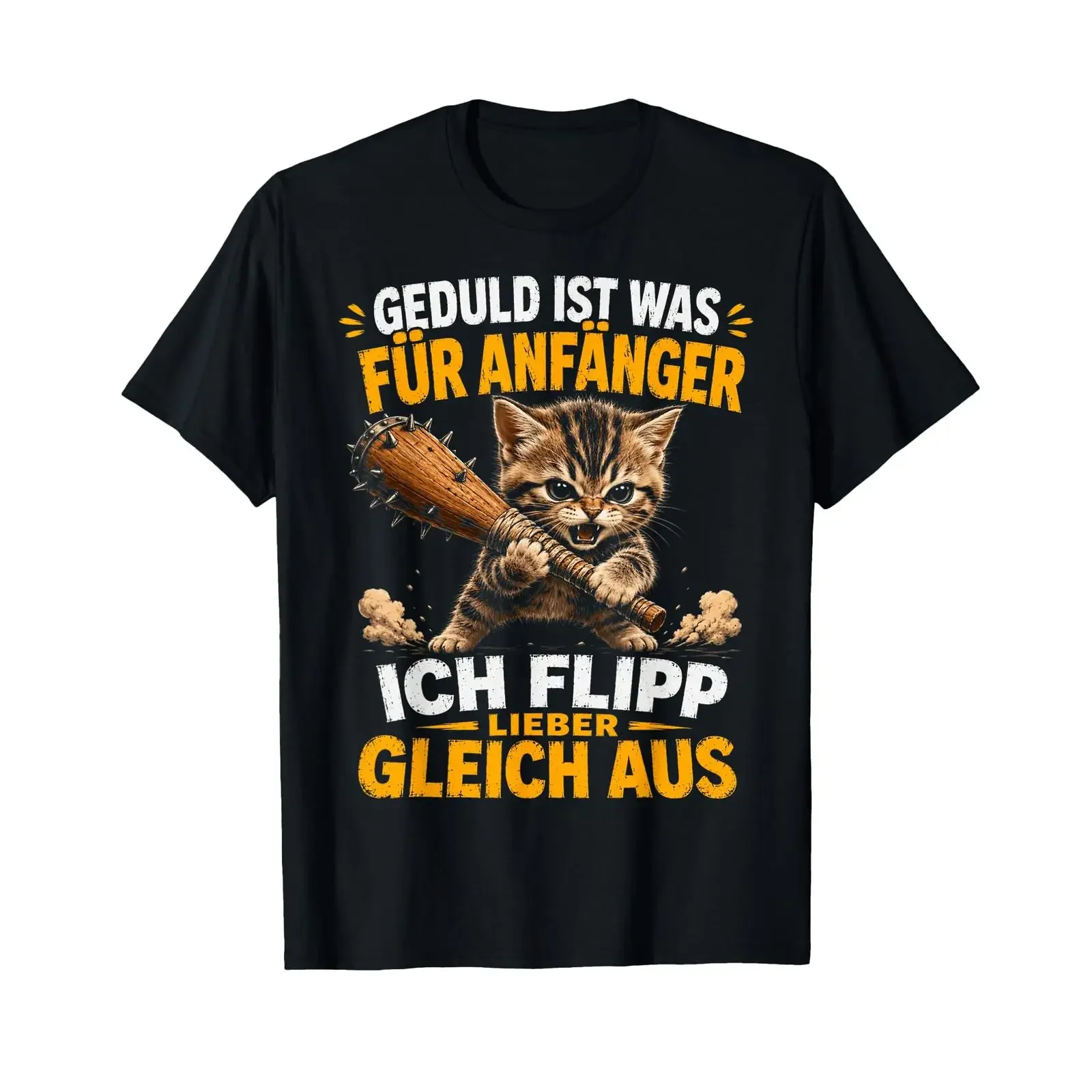 T shirt with German text Patience is for beginners Sarcasm Duck Language vintage Washed streetwear Unisex Stretched