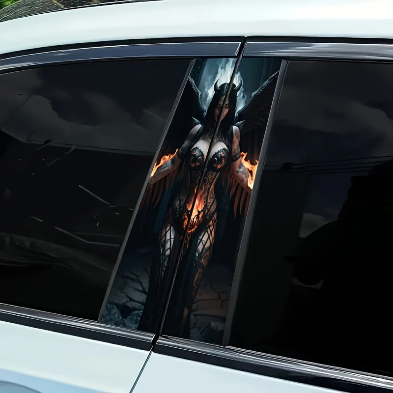 2 Pieces - High Quality Car Sticker, B-pillar Protective Film Self-Adhesive Waterproof Scratch Resistant Sticker for Cars