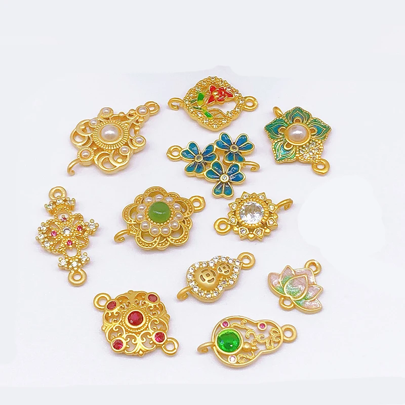 

50pcs/lot Jewelry AccessorDIY Drip oil Copper Pendant fan and carp Charms Phone Shell Pendant For Necklace