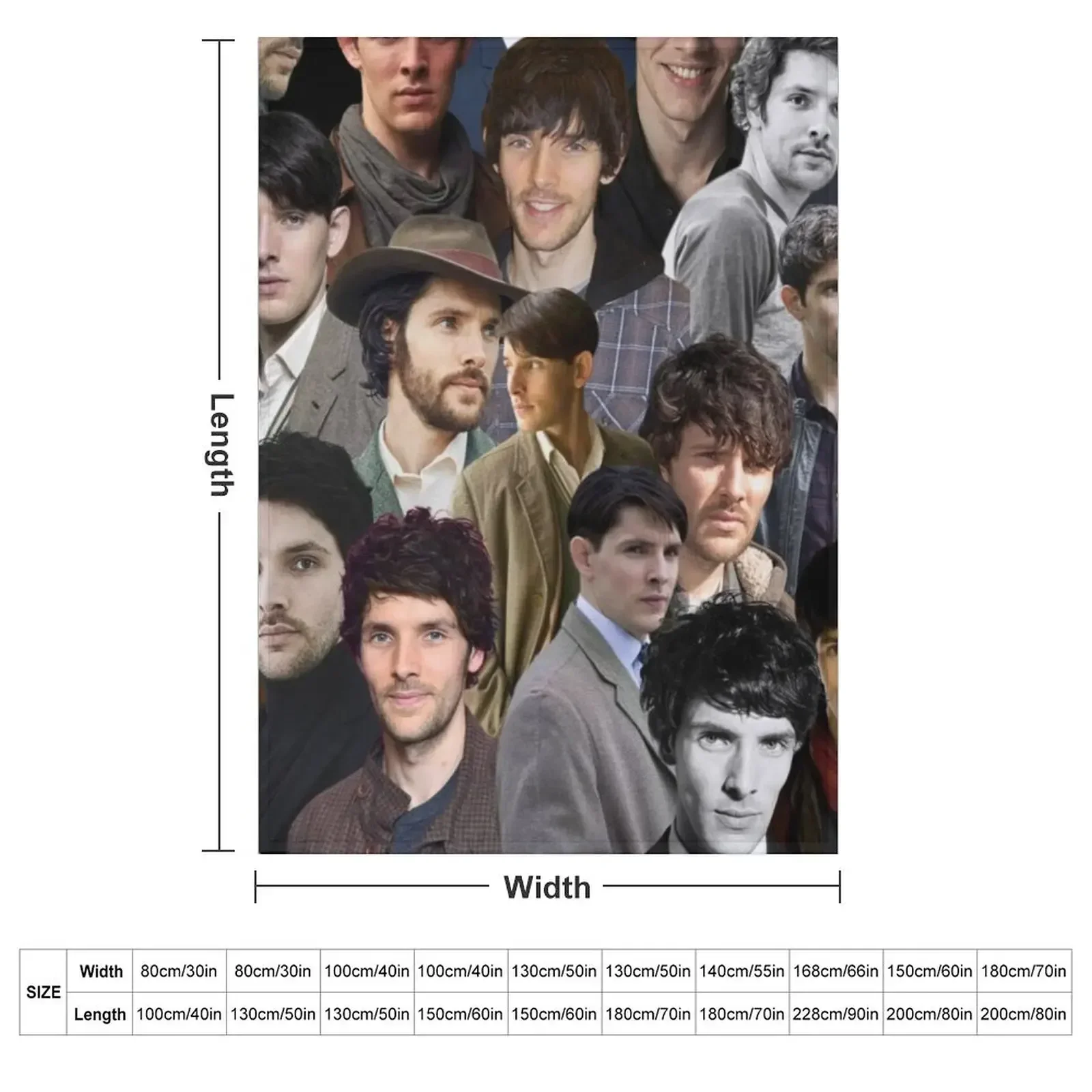 colin morgan photo collage Throw Blanket couch cozy soft plush fuzzy picnic outdoor blanket