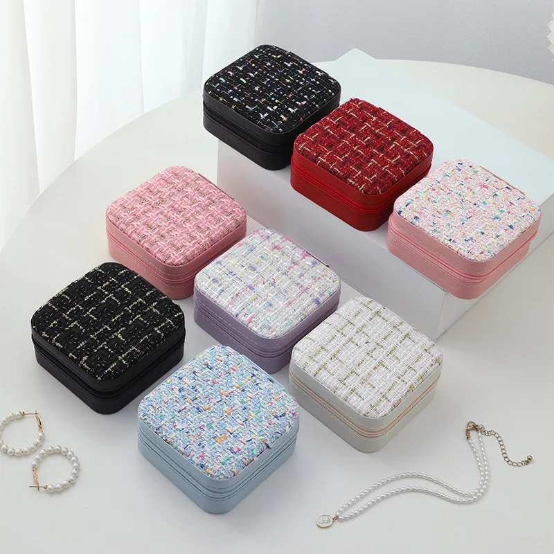 Creative Compact PU Jewelry Storage Box Portable Stud Earrings Necklace Ring Box Internet Celebrity Creative Jewelry Box