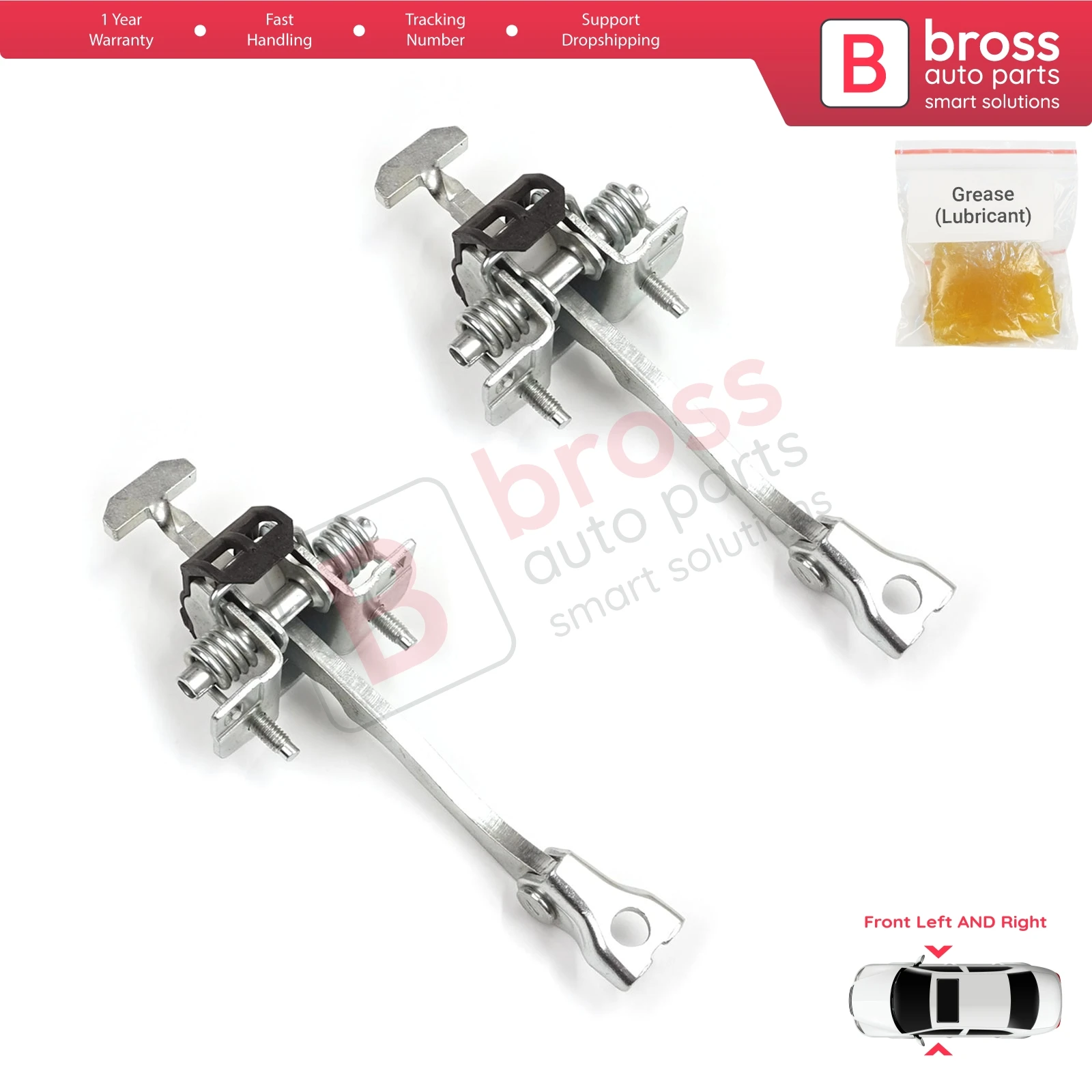 BDP714-1 2 stuks linker en rechter deur scharnierstop, controleband, begrenzer voor Vauxhall Opel Vectra C Signum 2003-2008 5160245
