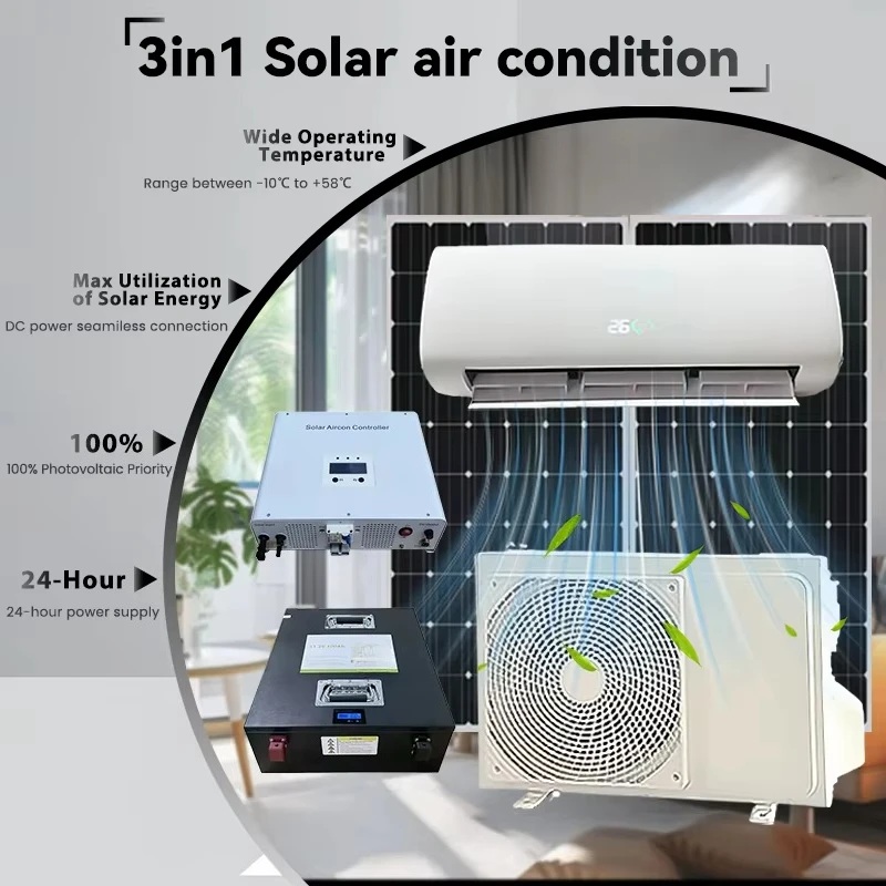 Powerful 24000BTU Powerhouse Central Solar AC System  R32 550W Solar Power WiFi+Remote Control for RV Hotels Factories US