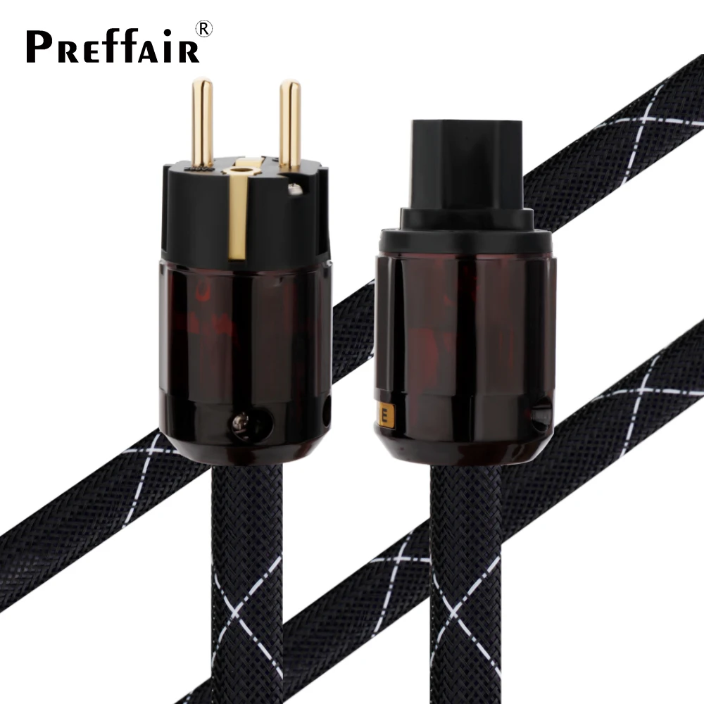 

Hifi Power Cord Cable AC EU/US/AU occ audio cable EU/US Vseries Shielded Gold Plated Power Plug Line Audiophile D516