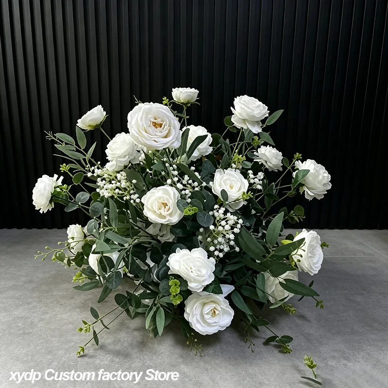 5D Maßgefertigte Künstliche Rosen-Hortensien Hochzeitsdekoration Bodenblumenreihe Hintergrunddekoration Wegführung Blumenball Party Bühnenrequisiten – Detail 3