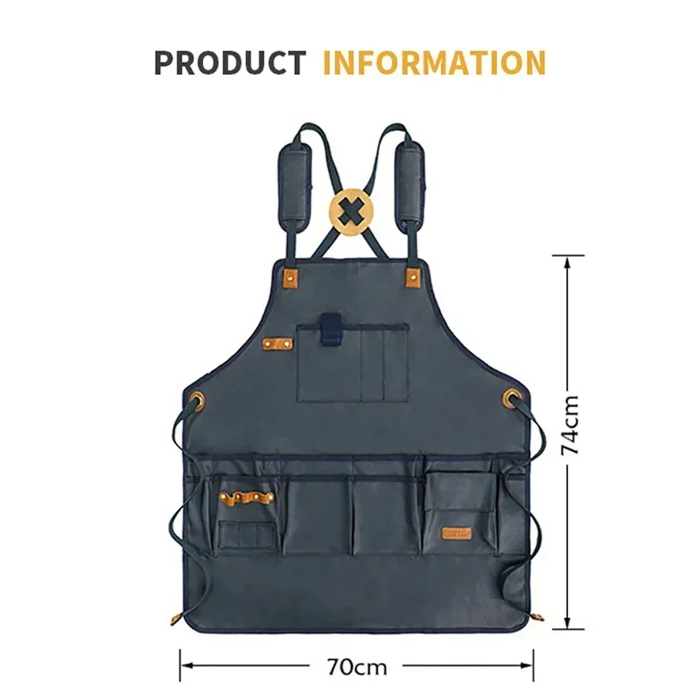 

New Type Woodworking Apron Durable Goods Waxed Canvas Unisex Work Apron Apron Waterproof Electrician Backpack Storage Tools