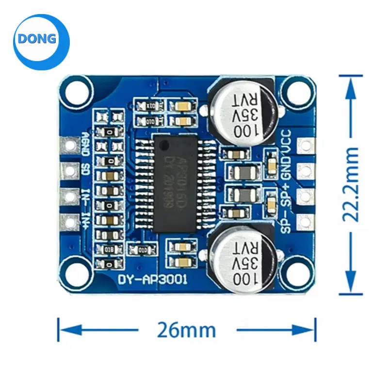 High Power Digital Amplifier Module Mono Class D 4-8ohm DC 12V 24V 8V-24V For 10W 20W 30W-300W Speaker DY-AP3001