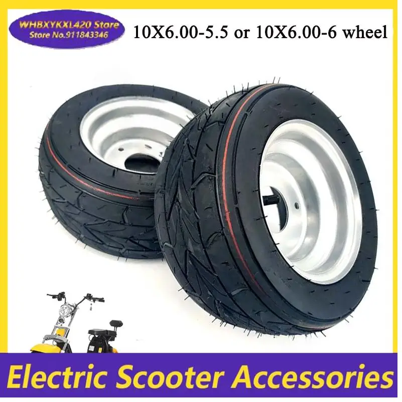 

Вакуумная шина 10X6.00-5.5 10X6.00-6 с 3-отверстным колесным диском для электроскутеров Citycoco, модифицированных картов, квадроциклов, аксессуары для шин.