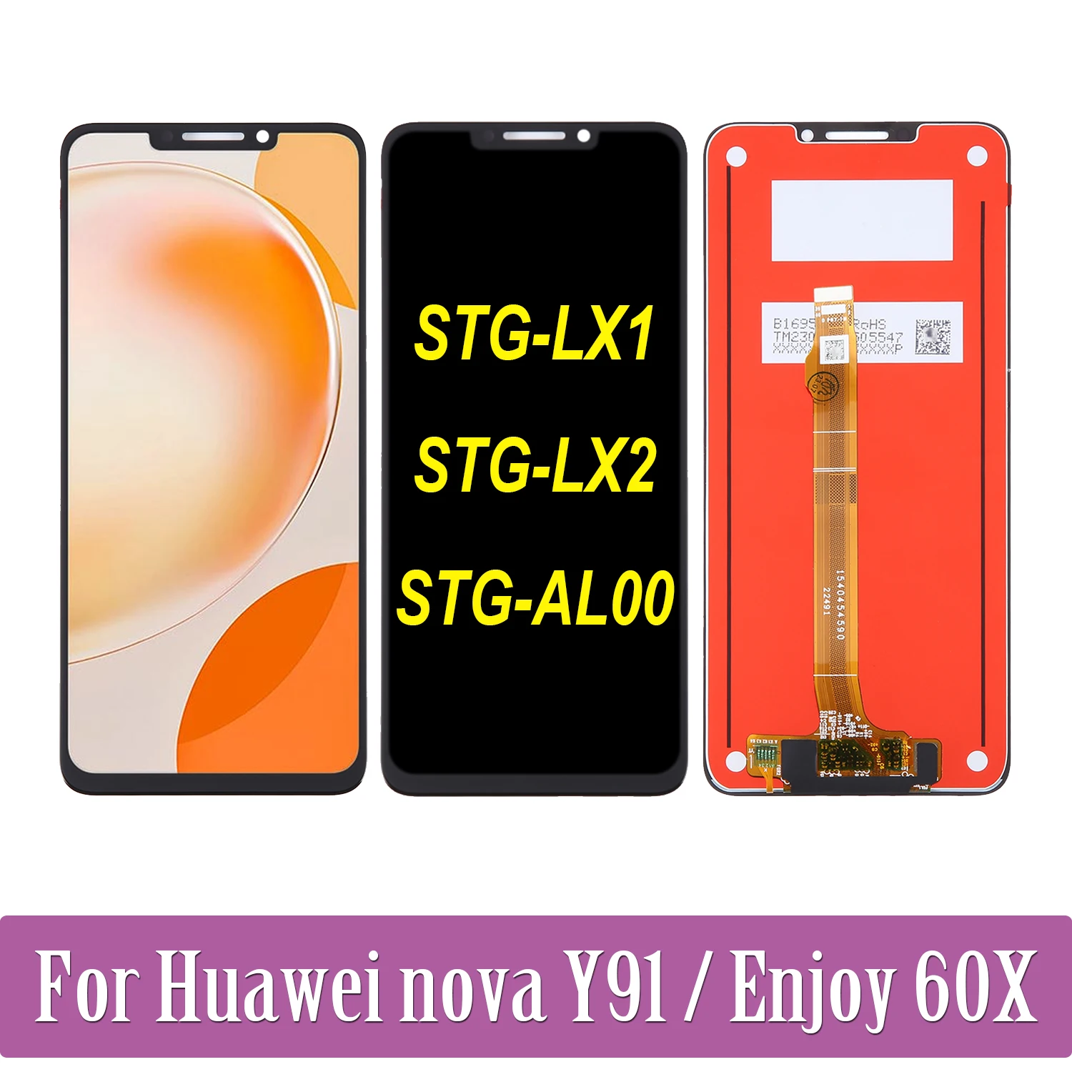 

Original For Huawei Nova Y91 STG-LX1 STG-LX2 LCD Enjoy 60X STG-AL00 Display Touch Screen Digitizer Assembly