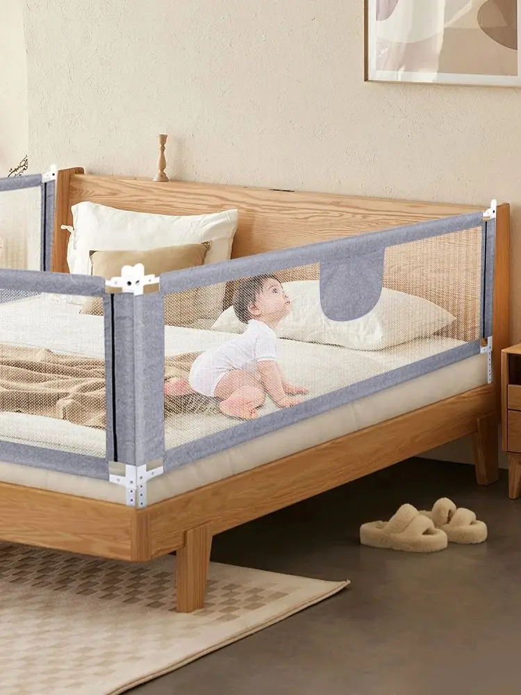150/180/200/cm bedbescherming kinderkameraccessoire voor jongens en meisjes grijs roze blauw bed - afbeelding 2
