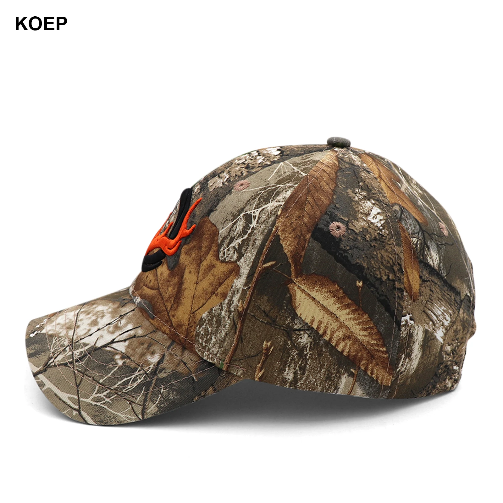 KOEP New Camo Baseball Cap Fishing Caps Men Outdoor Hunting Camouflage Jungle Hat 3D Deer Embroidery