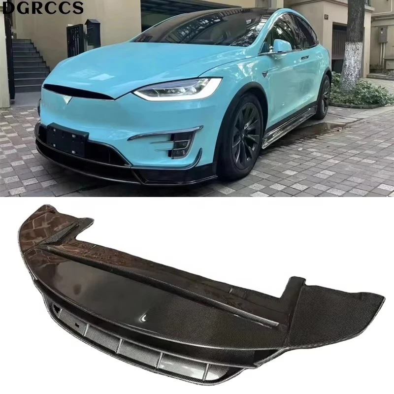 

For Tesla Model X New Energy Electric Vehicle RZ Style Carbon Fiber Front Lip Bumper Sports Easy Installation Accessory Kit