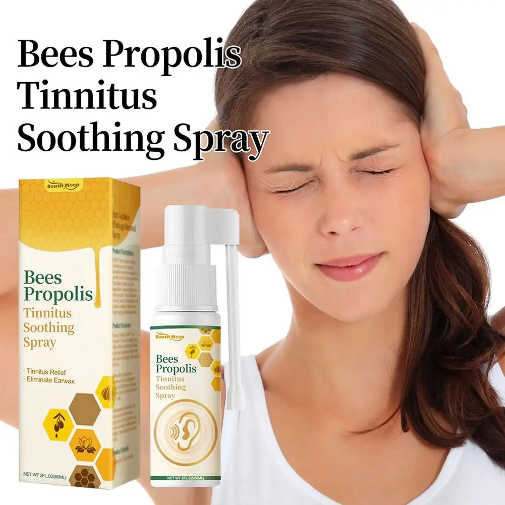 

60ml Bees Propolis Tinnitus Relief Spray Improve Listening Ear Relief Care Cleaning Deafness Sooth Tinnitus Sore Discomfort H2O6