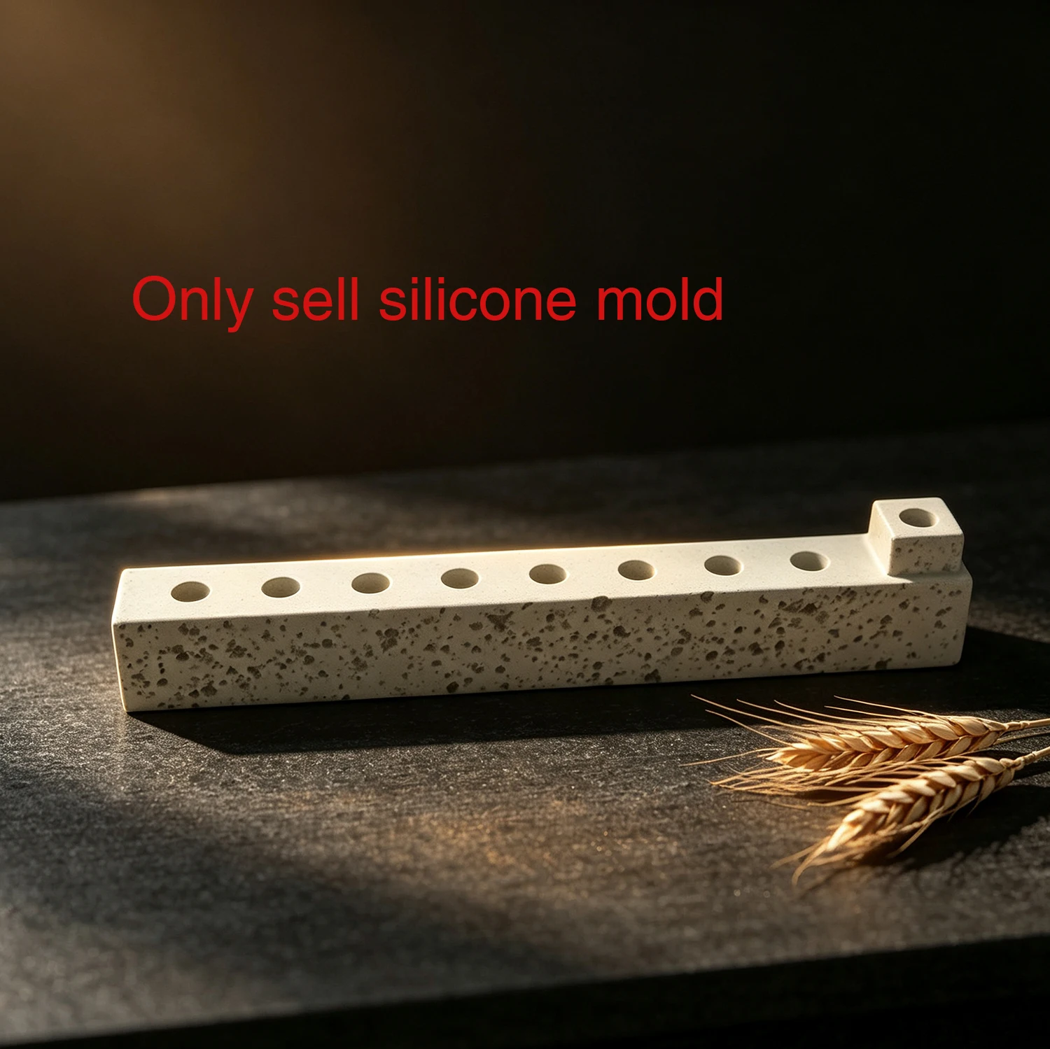 Silicone Mold For 9‑Hole Hanukkah Menorah Candle Holder DIY Cement Plaster Chanukah Oil Lamp Stand Mould