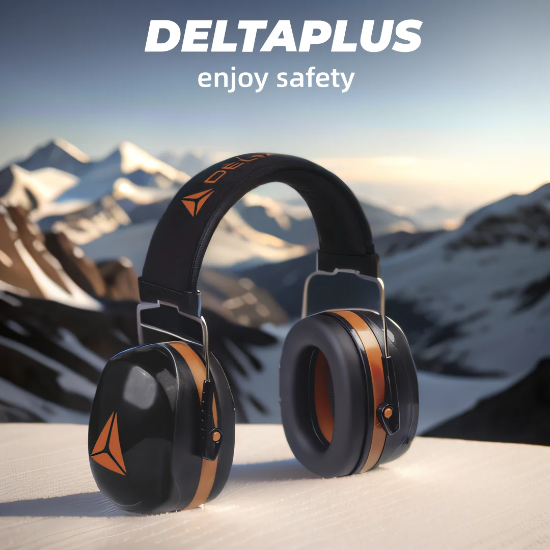 DELTAPLUS Anti-Noise Adjustable Head Earmuff SNR-33dB Ear Protector For Work Study Shooting Woodwork Hearing Protection