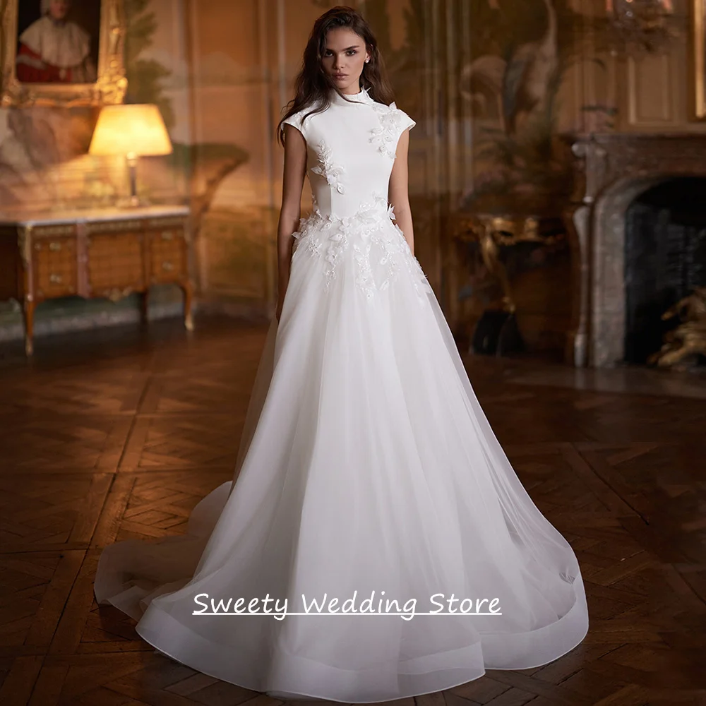 Elegant Cap Sleeve Wedding Dress
