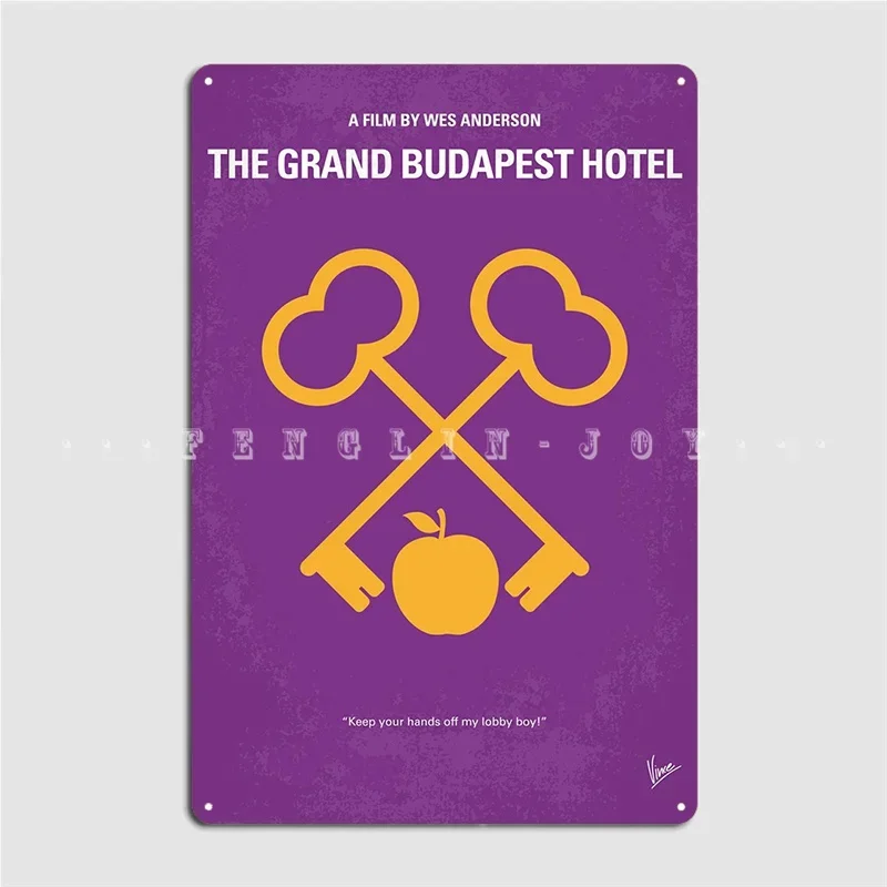 The Grand Budapest Hotel Minimal Movie Poster Metal Plaque Poster Cinema Kitchen Kitchen Decoration Tin Sign Posters