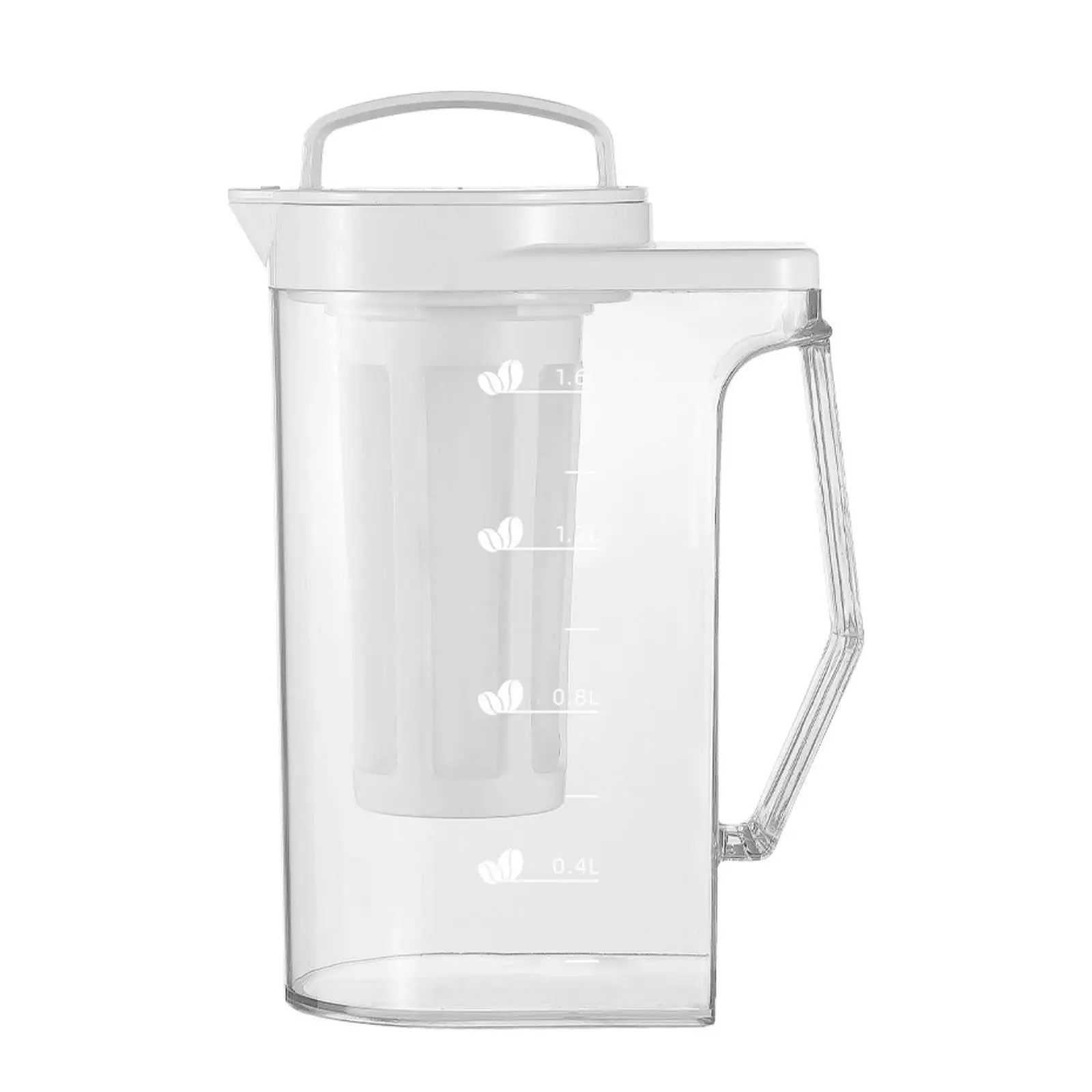 Water Pitcher for Fridge with Lid Graduated Measurement Container for Cold Drinks Tea Coffee Fits Refrigerator Shelf