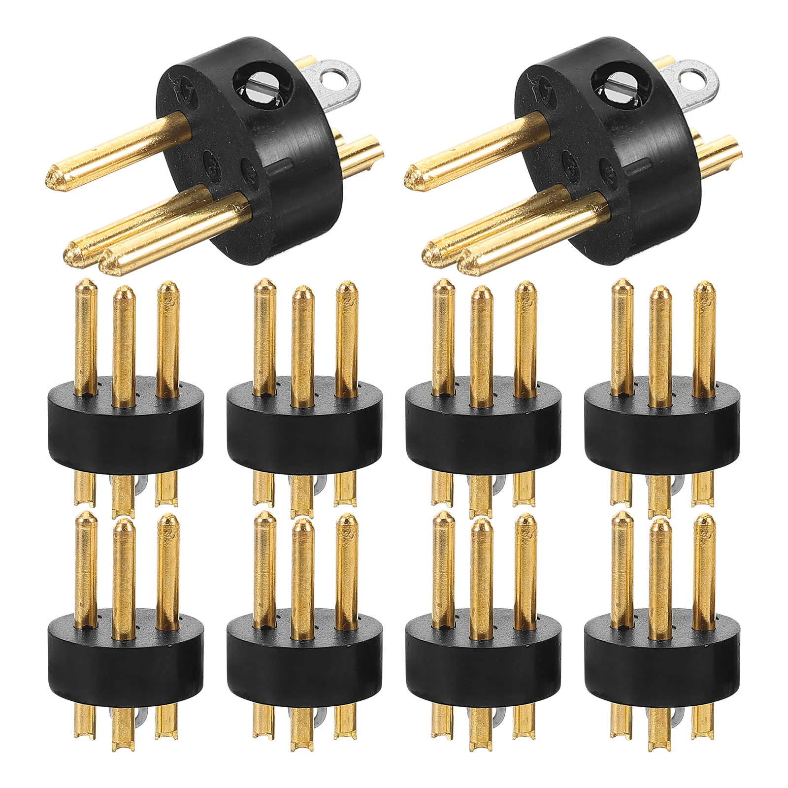 

10 Pcs XLR Head Needle Plug Balance Adapter Accessories 3-pin Connector Microphone Cable Metal Three-core