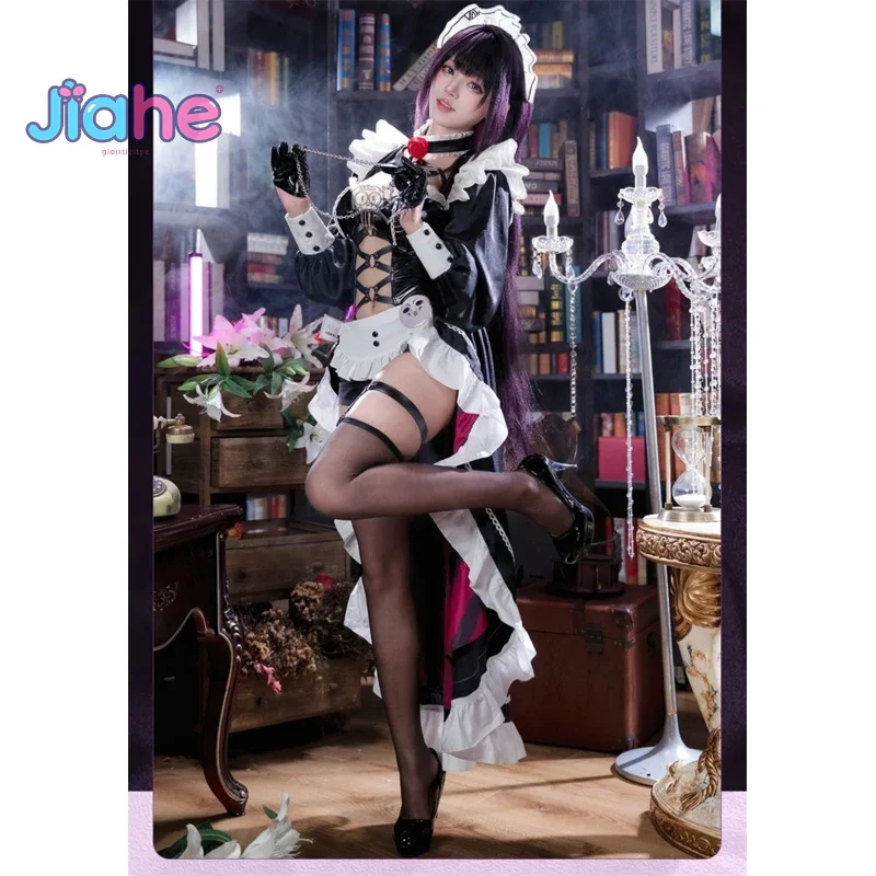 

Mihara Cosplay Costume Game Anime Women Sweet Maid Dress Apron Socks Gloves Props Halloween Christmas Uniform