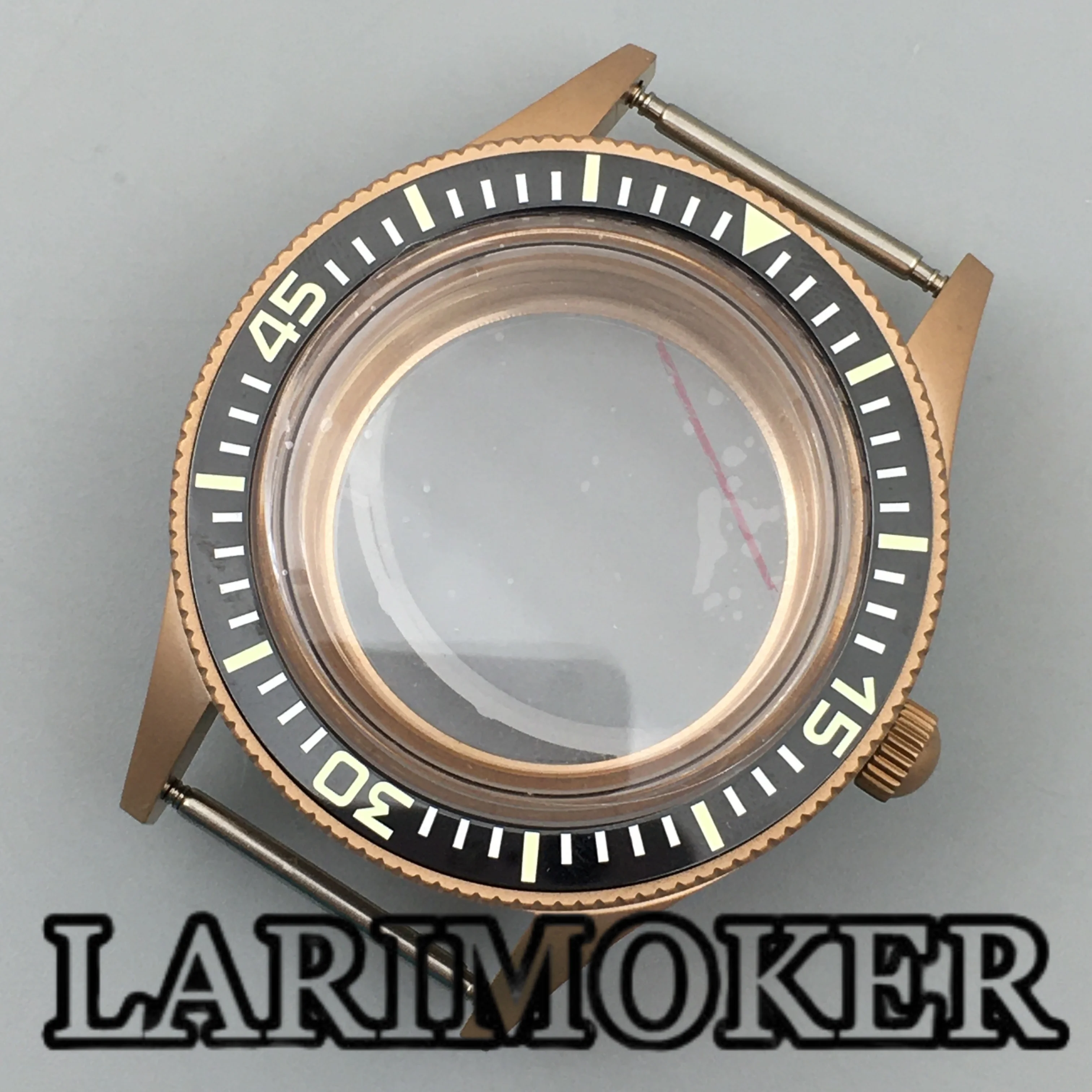 LARIMOKER 40 مللي متر حافظة ساعة بلوري قبة الياقوت الزجاج السيراميك مضيئة الحافة صالح NH35 NH36 ETA2824 PT5000 Miyota8215 حركة #3