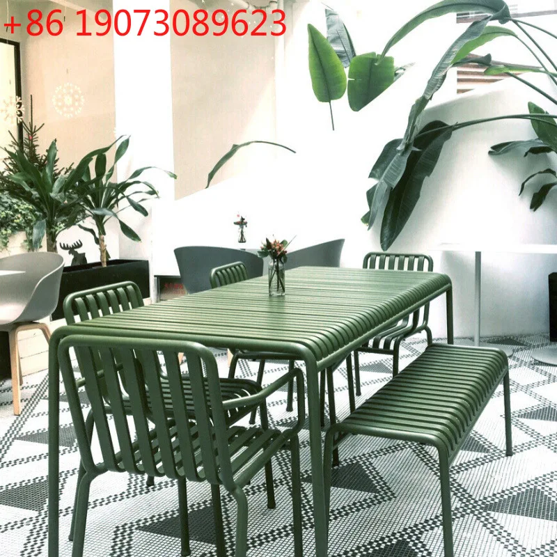 

Outdoor coffee shop table Balcony Sales Department Outdoor leisure wrought iron tables and chairs