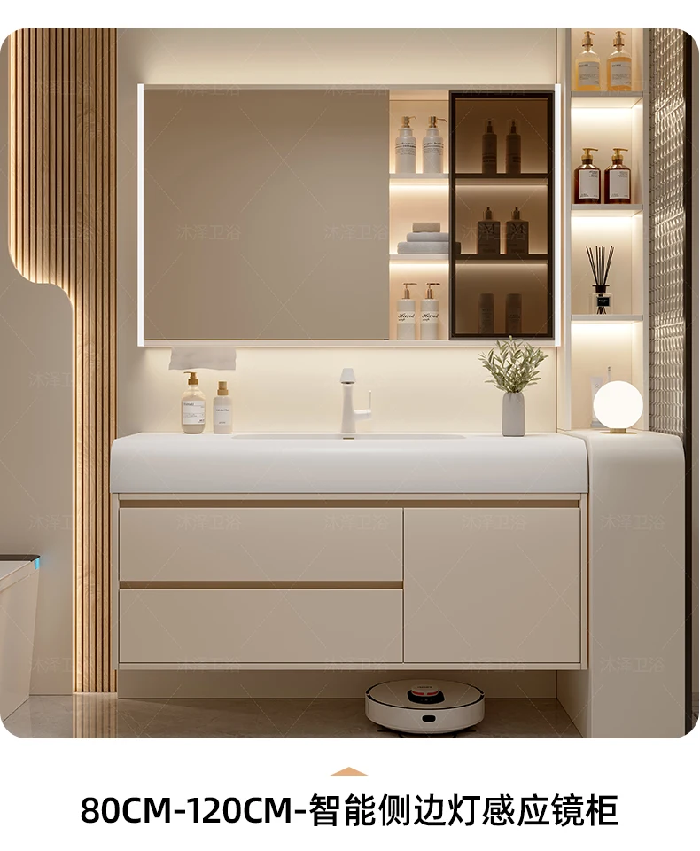 Vanity with Sink Shelves Sink Under Cabinet Bathroom Bathroom Sets Full Set Furniture Comfortable with Drawers Storage Cabinet