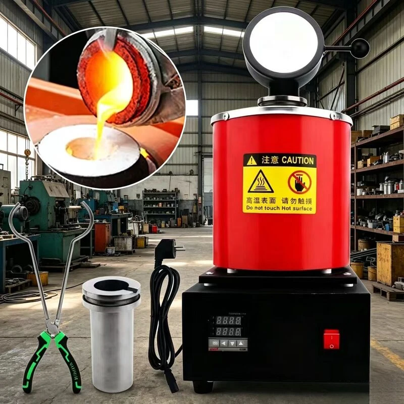 Electric induction metal melting furnace 1/2/3 kg crucible small alchemy furnace for refining waste copper and aluminum