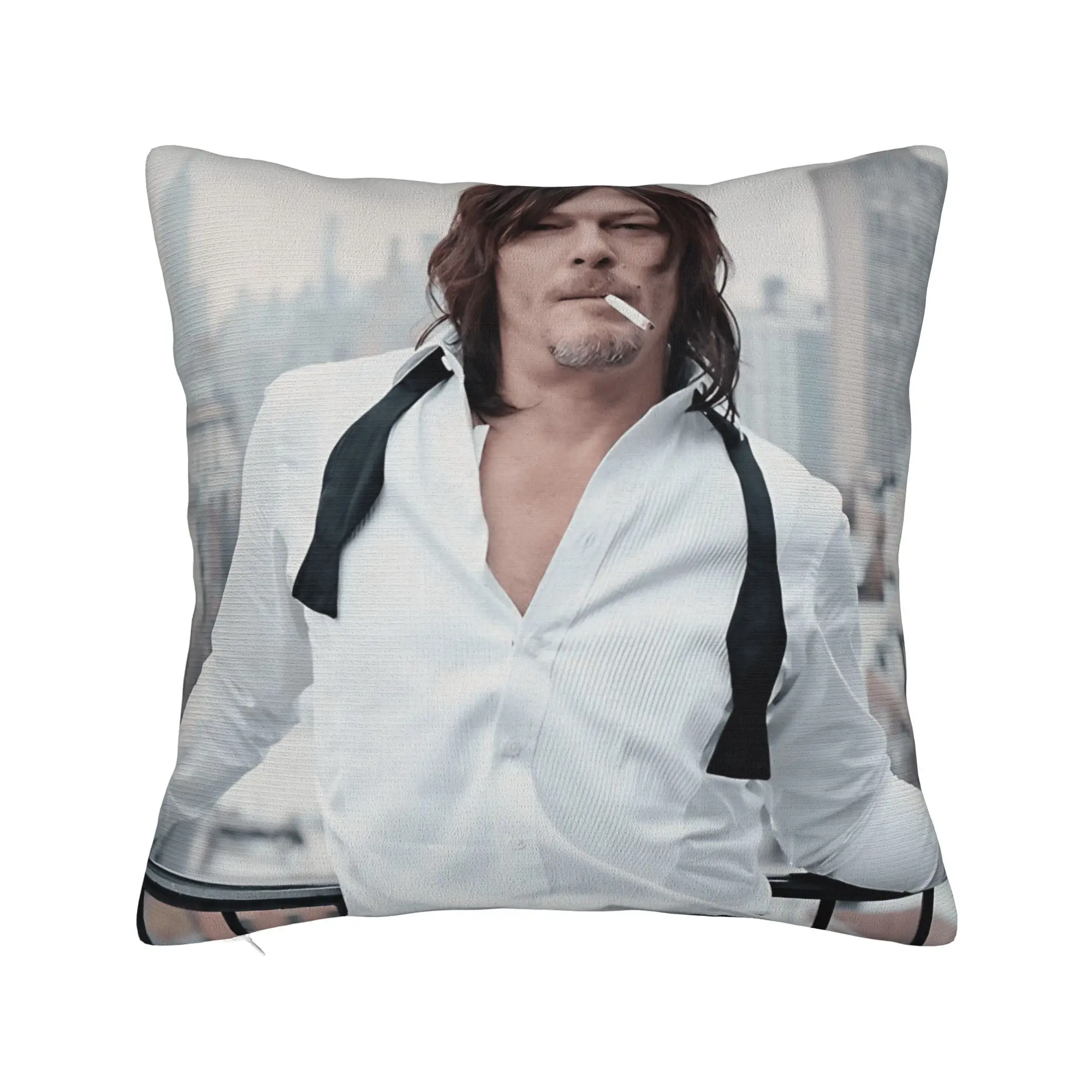 Norman Reedus W-Walking D-Dead American Celebrity Pillowcases  Morden Pillow Case Sofa Couch Bed Living Room Comfy Pillow Cover