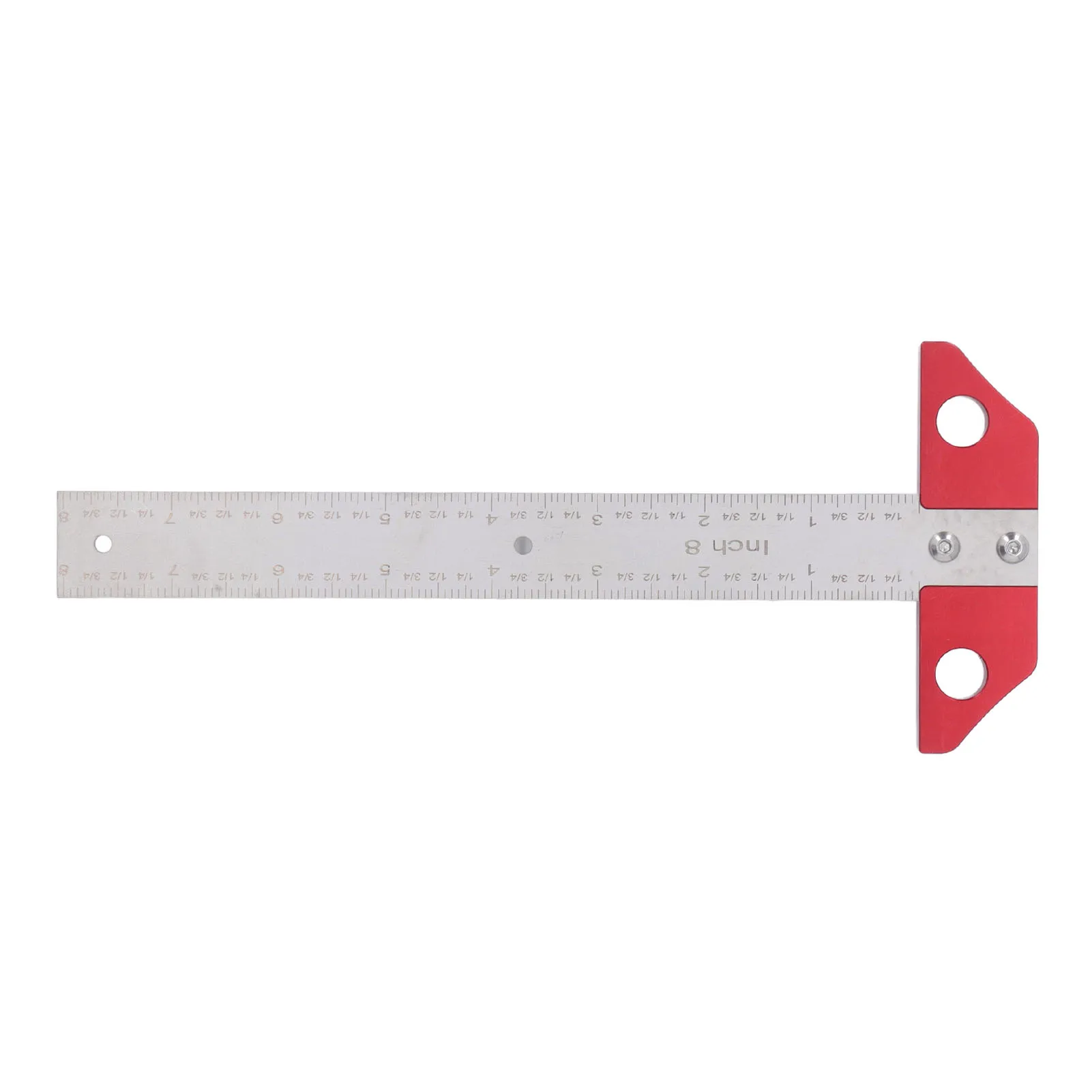 Regla cuadrada de 8 pulgadas en T, herramienta de dibujo de diseño de carpintería de Metal con escala métrica e imperial para trabajo de carpintero, trazador de medición
