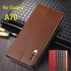 Magnetic Attraction Cover Leather Case for Samsung Galaxy A70 / A70s Flip Case Card Holder Holster Wallet Case Fundas Coque