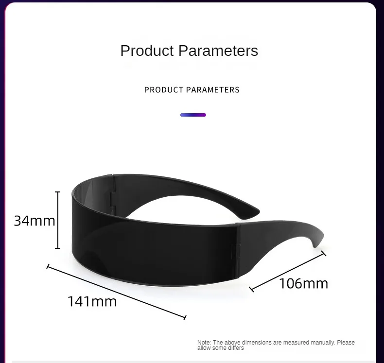 Futuristische Spiegelvisier-Sonnenbrille für Männer und Frauen Cyberpunk Shades Y2K Punk Rave Party Bühnen-Cosplay Spiegelgläser ﻿ – Detail 3