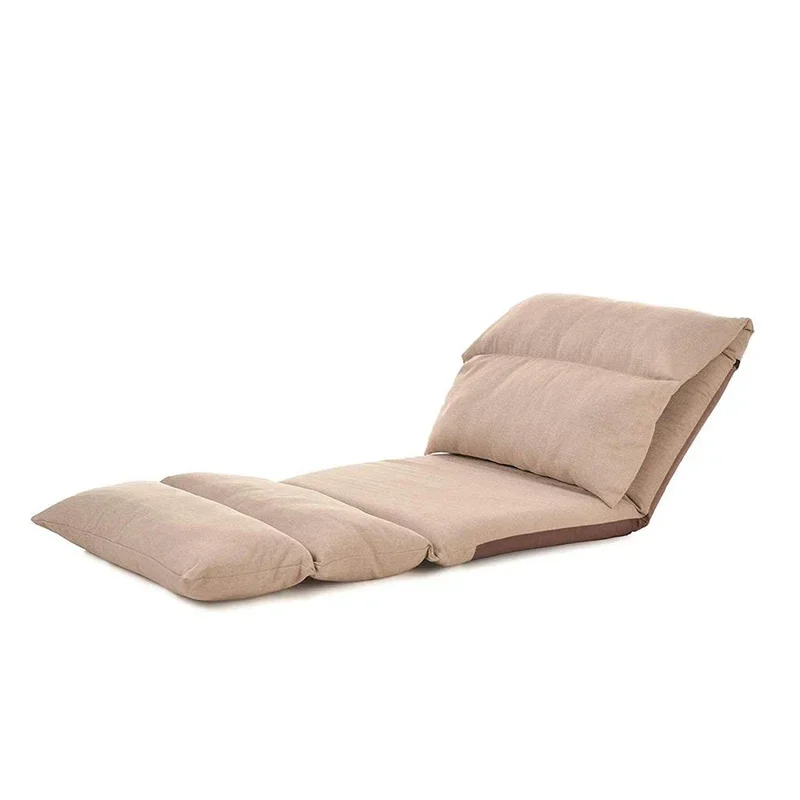 Folding Lazy Sofa Chair Comfortable and Durable Floor Sofa Chair Lounge Chair, Beige